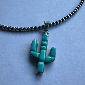 Navajo sterling silver turquoise Saguaro choker 🌵 Native American